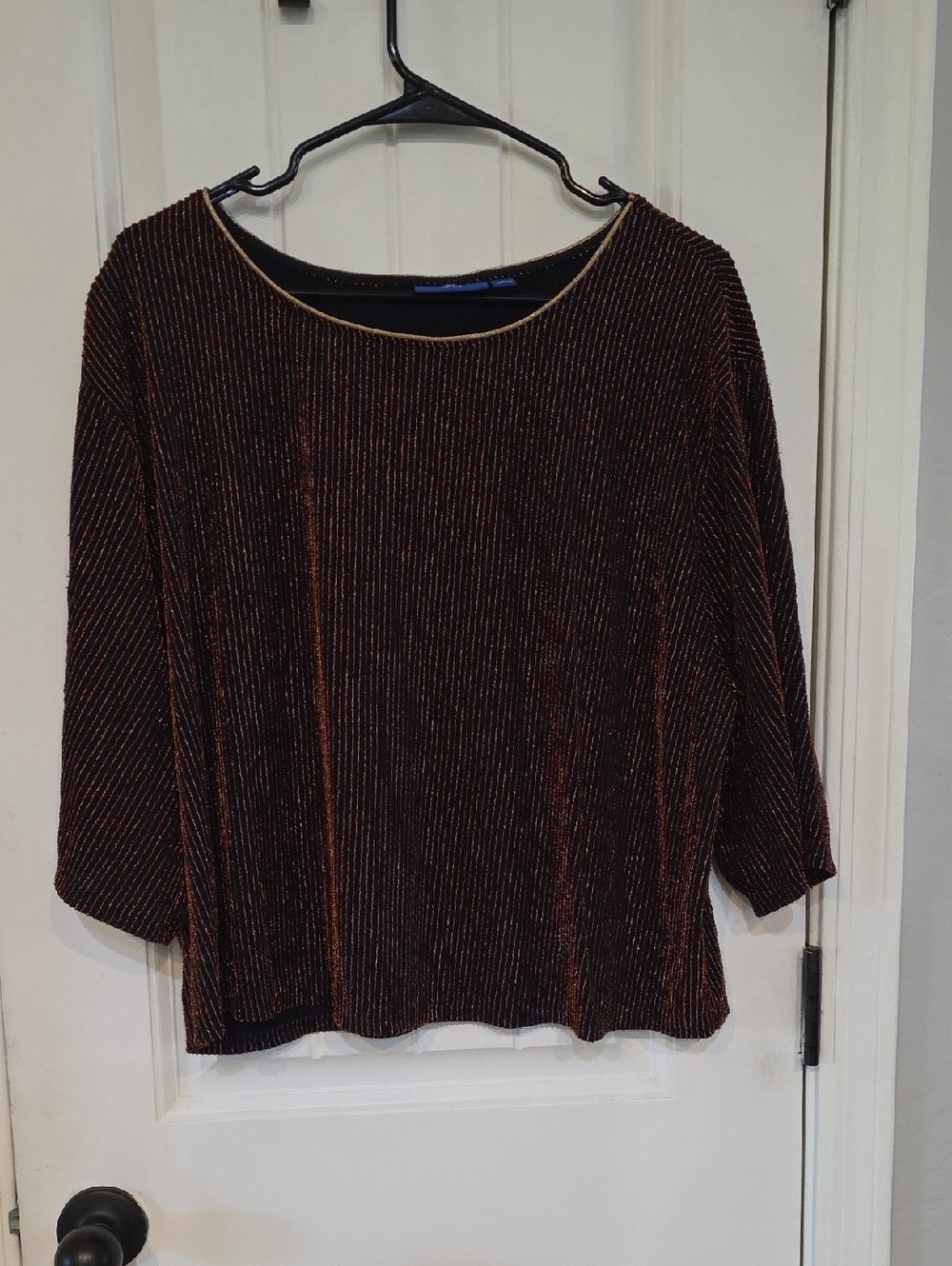 Apt. 9 Metallic Bronze Ribbed Scoop Neck Top